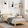 Bed frame headboard LED lights Sonoma oak 90x190 cm by , Beds and slatted bases - Ref: Foro24-838745, Price: 87,12 €, Discoun...
