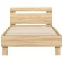 Estructura de cama cabecero luces LED roble Sonoma 90x190 cm de , Camas y somieres - Ref: Foro24-838745, Precio: 87,12 €, Des...