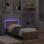 Bed frame headboard LED lights Sonoma oak 90x200 cm by , Beds and slatted bases - Ref: Foro24-838808, Price: 113,16 €, Discou...