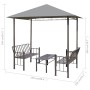 Gartenkiosk mit Tisch und Bänken anthrazitgrau 2,5x1,5x2,4 cm von vidaXL, Zelte und Pavillons - Ref: Foro24-44755, Preis: 313...