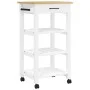 MONZA kitchen cart solid pine wood 48x40x90 cm by , Kitchen and dining carts - Ref: Foro24-376081, Price: 89,12 €, Discount: %