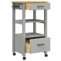 MONZA Küchenwagen aus massivem Kiefernholz 48x40x90 cm von , Küchen- und Speisewagen - Ref: Foro24-376083, Preis: 107,34 €, R...