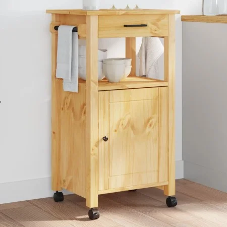 Carrito de cocina MONZA madera maciza de pino 48x40x90 cm de , Carros de cocina y comedor - Ref: Foro24-376088, Precio: 106,3...