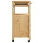 MONZA kitchen cart solid pine wood 60x40x90 cm by , Kitchen and dining carts - Ref: Foro24-376097, Price: 153,03 €, Discount: %