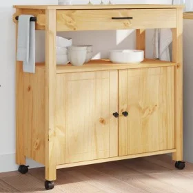MONZA kitchen cart solid pine wood 84x40x90 cm by , Kitchen and dining carts - Ref: Foro24-376106, Price: 150,72 €, Discount: %