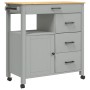 Carrito de cocina MONZA madera maciza de pino 84x40x90 cm de , Carros de cocina y comedor - Ref: Foro24-376110, Precio: 192,1...