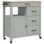 Carrito de cocina MONZA madera maciza de pino 84x40x90 cm de , Carros de cocina y comedor - Ref: Foro24-376110, Precio: 195,7...