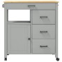 Carrito de cocina MONZA madera maciza de pino 84x40x90 cm de , Carros de cocina y comedor - Ref: Foro24-376110, Precio: 192,1...
