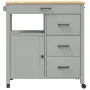 Carrito de cocina MONZA madera maciza de pino 84x40x90 cm de , Carros de cocina y comedor - Ref: Foro24-376110, Precio: 195,7...