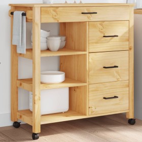 MONZA kitchen cart solid pine wood 84x40x90 cm by , Kitchen and dining carts - Ref: Foro24-376112, Price: 180,00 €, Discount: %
