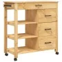 MONZA kitchen cart solid pine wood 84x40x90 cm by , Kitchen and dining carts - Ref: Foro24-376112, Price: 177,13 €, Discount: %