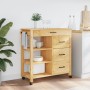 Carrito de cocina MONZA madera maciza de pino 84x40x90 cm de , Carros de cocina y comedor - Ref: Foro24-376112, Precio: 179,8...