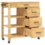 MONZA kitchen cart solid pine wood 84x40x90 cm by , Kitchen and dining carts - Ref: Foro24-376112, Price: 177,13 €, Discount: %