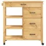 MONZA kitchen cart solid pine wood 84x40x90 cm by , Kitchen and dining carts - Ref: Foro24-376112, Price: 177,13 €, Discount: %
