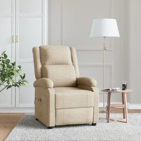 Sillón de masaje de tela color crema de , Sillones de masaje eléctricos - Ref: Foro24-348446, Precio: 227,14 €, Descuento: %