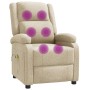 Sillón de masaje de tela color crema de , Sillones de masaje eléctricos - Ref: Foro24-348446, Precio: 231,41 €, Descuento: %