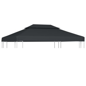 Toldo de cenador 2 niveles 310 g/m² 4x3 m gris antracita