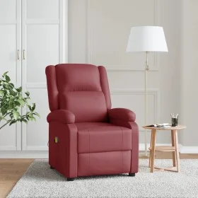 Sillón de masaje de cuero sintético rojo tinto de , Sillones de masaje eléctricos - Ref: Foro24-348465, Precio: 199,48 €, Des...