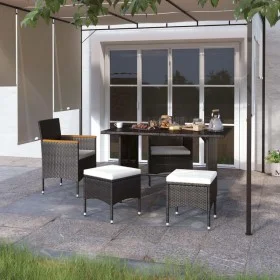 Garden chairs and stools set 4 pieces black synthetic rattan by , Garden chairs - Ref: Foro24-310614, Price: 198,80 €, Discou...