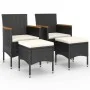 Garden chairs and stools set 4 pieces black synthetic rattan by , Garden chairs - Ref: Foro24-310614, Price: 198,77 €, Discou...