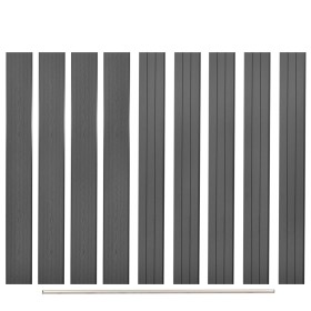 Replacement Fence Boards 9 Pcs Gray WPC 170cm by vidaXL, fence panels - Ref: Foro24-45040, Price: 181,48 €, Discount: %