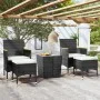 Gartentischstühle 5 Stück synthetisches Rattan schwarz gehärtetes Glas von , Gartensets - Ref: Foro24-3058374, Preis: 251,51 ...