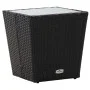Gartentischstühle 5 Stück synthetisches Rattan schwarz gehärtetes Glas von , Gartensets - Ref: Foro24-3058374, Preis: 251,51 ...
