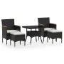 Garden dining set 5 pieces synthetic rattan black tempered glass by , Garden sets - Ref: Foro24-3058334, Price: 322,43 €, Dis...