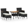 Garten-Essgruppe, 5-teilig, synthetisches Rattan und schwarzes Akazienholz von , Gartensets - Ref: Foro24-3058336, Preis: 315...