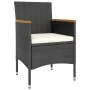 Garden table and chairs 5 pieces synthetic rattan black acacia wood by , Garden sets - Ref: Foro24-3058376, Price: 241,37 €, ...