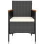Garden table and chairs 5 pieces synthetic rattan black acacia wood by , Garden sets - Ref: Foro24-3058376, Price: 245,40 €, ...
