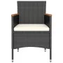 Gartentisch und Stühle, 5 Stück, synthetisches Rattan, schwarzes Akazienholz von , Gartensets - Ref: Foro24-3058376, Preis: 2...