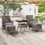 Garten-Essgruppe, 5-teilig, synthetisches Rattan, graues Hartglas von , Gartensets - Ref: Foro24-3058329, Preis: 261,75 €, Ra...
