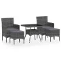 Garden dining set 5 pieces synthetic rattan gray tempered glass by , Garden sets - Ref: Foro24-3058329, Price: 261,76 €, Disc...