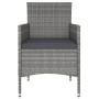 Set comedor jardín 5 pzas ratán sintético vidrio templado gris