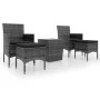 Gartentischstühle 5 Stück synthetisches Rattan, graues gehärtetes Glas von , Gartensets - Ref: Foro24-3058369, Preis: 191,28 ...