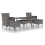 Garden dining set 5 pieces synthetic rattan gray tempered glass by , Garden sets - Ref: Foro24-3058355, Price: 538,29 €, Disc...