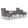 Set comedor jardín 5 pzas ratán sintético vidrio templado gris de , Conjuntos de jardín - Ref: Foro24-3058355, Precio: 539,21...