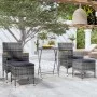 Garden table and chairs 5 pcs PE rattan and gray tempered glass by , Garden sets - Ref: Foro24-3058395, Price: 254,60 €, Disc...
