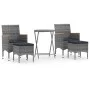 Garden table and chairs 5 pcs PE rattan and gray tempered glass by , Garden sets - Ref: Foro24-3058395, Price: 254,60 €, Disc...