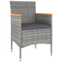 Gartentisch und Stühle, 5 Stück, PE-Rattan und graues gehärtetes Glas von , Gartensets - Ref: Foro24-3058395, Preis: 257,79 €...