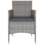 Gartentisch und Stühle, 5 Stück, PE-Rattan und graues gehärtetes Glas von , Gartensets - Ref: Foro24-3058395, Preis: 257,79 €...