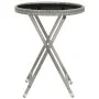 Garden table and chairs 5 pcs PE rattan and gray tempered glass by , Garden sets - Ref: Foro24-3058395, Price: 254,60 €, Disc...
