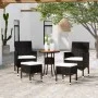 5-teiliges Gartenmöbel-Set aus schwarzem synthetischem Rattan von , Gartensets - Ref: Foro24-3058472, Preis: 238,55 €, Rabatt: %