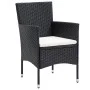 Gartentischstühle 5 Stück synthetisches Rattan schwarz gehärtetes Glas von , Gartensets - Ref: Foro24-3058388, Preis: 241,46 ...