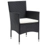 Gartentischstühle 5 Stück synthetisches Rattan schwarz gehärtetes Glas von , Gartensets - Ref: Foro24-3058388, Preis: 246,72 ...