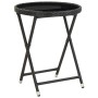 Gartentischstühle 5 Stück synthetisches Rattan schwarz gehärtetes Glas von , Gartensets - Ref: Foro24-3058388, Preis: 246,72 ...