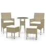5-teiliges Gartenmöbel-Set aus synthetischem Rattan in Beige von , Gartensets - Ref: Foro24-3058470, Preis: 247,47 €, Rabatt: %