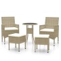5-teiliges Gartenmöbel-Set aus synthetischem Rattan in Beige von , Gartensets - Ref: Foro24-3058470, Preis: 252,41 €, Rabatt: %