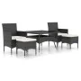 Garden dining set 5 pieces synthetic rattan black tempered glass by , Garden sets - Ref: Foro24-3058348, Price: 541,56 €, Dis...